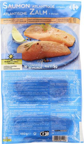 Pavés de saumon Carrefour - les 4 pavés de 115g