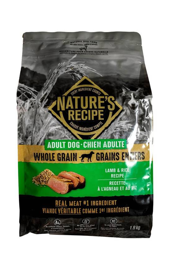 Nature's Recipe Adult Dog Food Lamb & Rice Recipe (1.8 kg)
