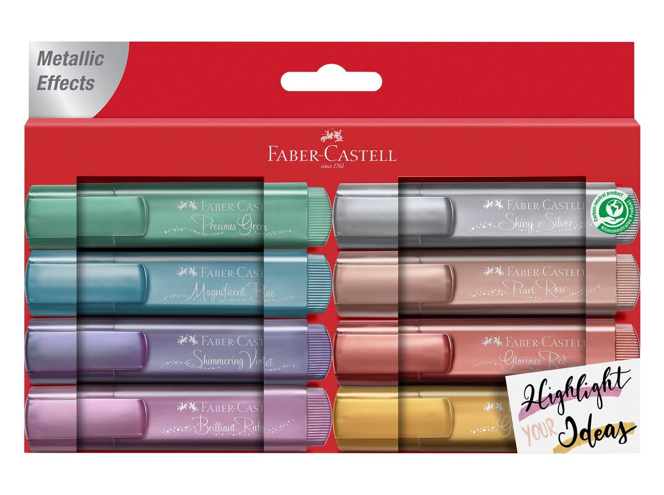 Marcadores Textliner Metálico 8 unidades Faber Castell