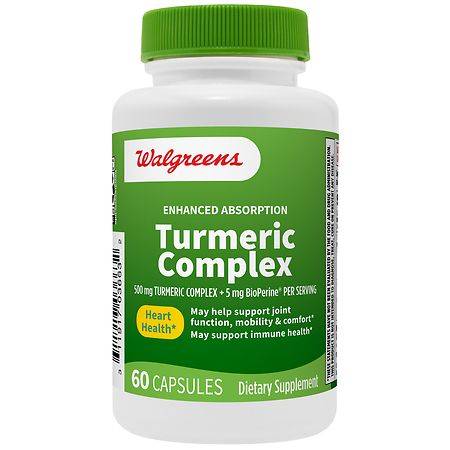 Walgreens Enhanced Absorption Turmeric Complex 500mg + 5mg BioPerine - 60.0 ea