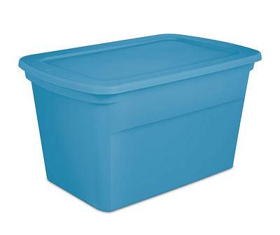 Sterilite 30 Gallon Tote Plastic Storage Box (metro blue)