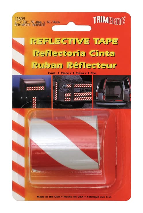 Trim Brite 2 In. W X 24 In. L Red/White Reflective Tape 1 Pk