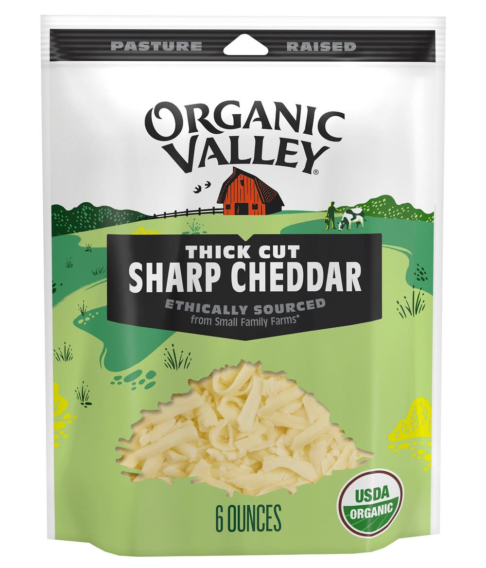 Organic Valley Thick Cut Sharp Cheddar Cheese (6 oz)