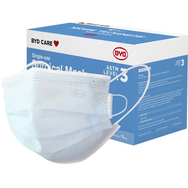 BYD Care Level 3 Surgical Masks, Blue (50 ct)