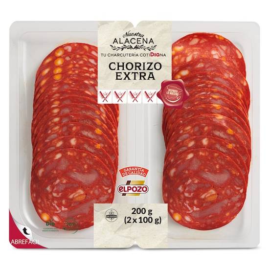 Chorizo extra Nuestra Alacena bandeja 2 x 100 g
