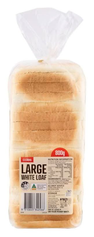 Coles Bakery White Loaf Bread (800g)
