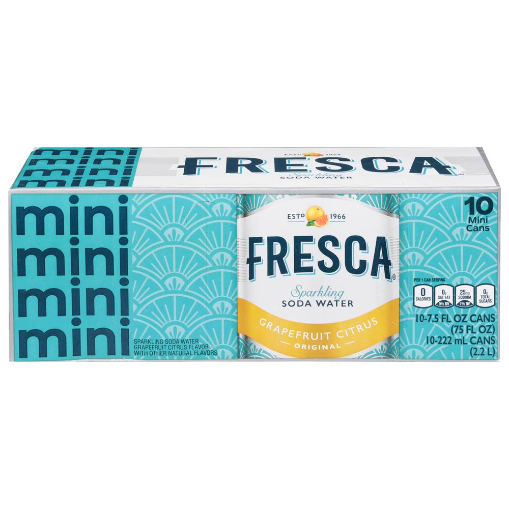 Fresca Sparkling Soda Water, Grapefruit Citrus (10 x 7.5 fl oz)