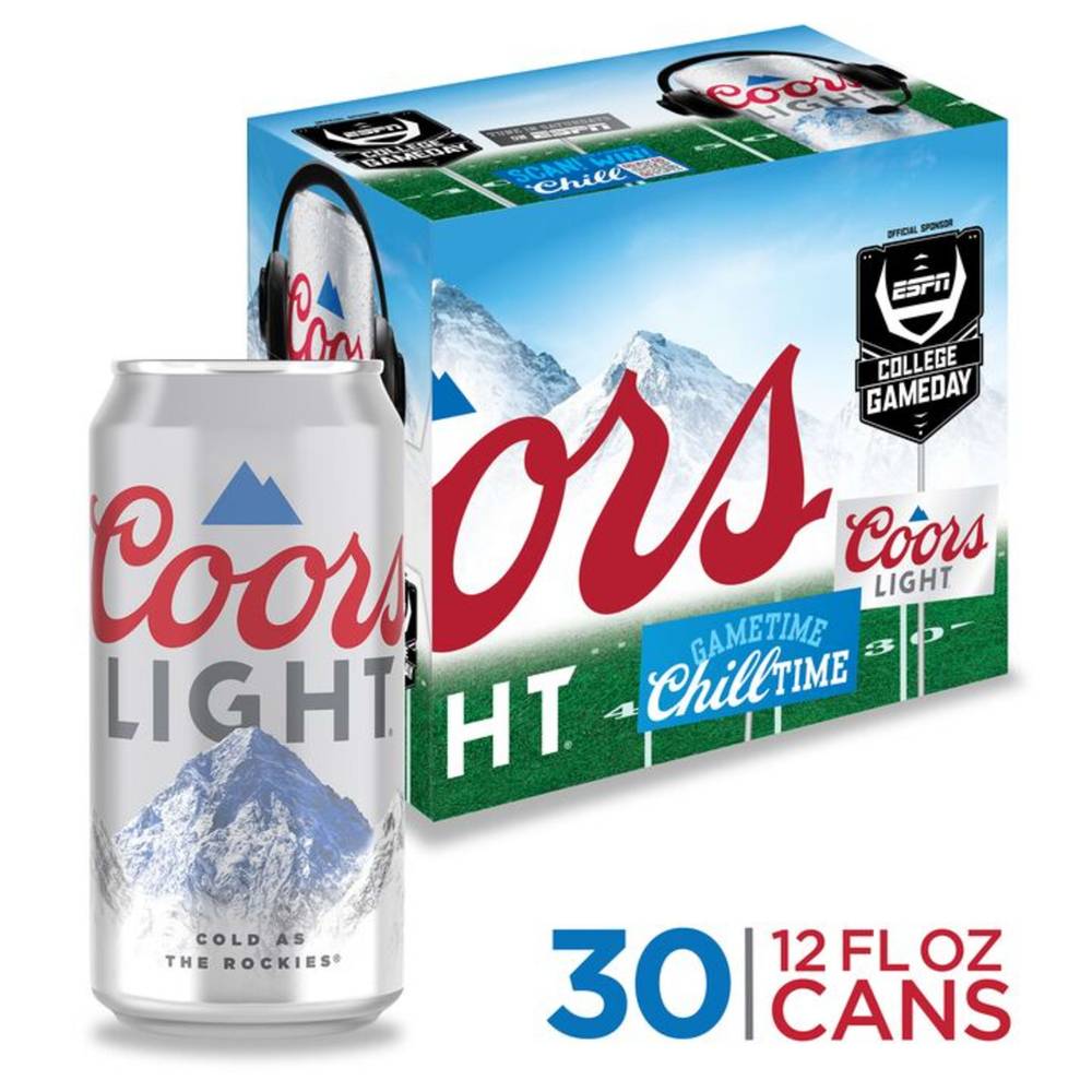 Coors Light Lager Beer (30 pack, 12 fl oz)