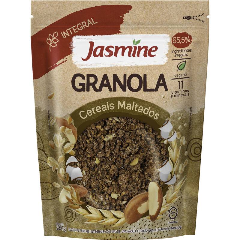 Jasmine granola integral cereais maltados com castanha do pará (250 g)