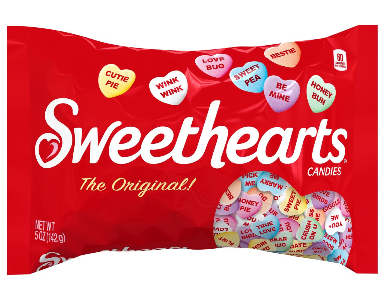 Sweethearts Original Candy Pillow Bag, Assorted Flavors (5 oz)