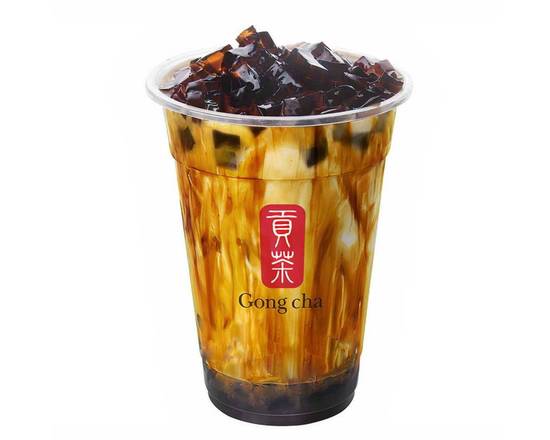 Brown Sugar Oolong Milk Tea with Coffee Jelly 咖啡凍黑糖烏龍骯髒奶茶
