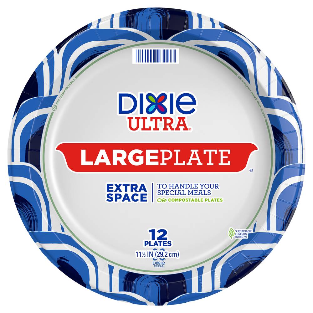 Dixie Ultra Large Extra Space Plates 11-1/2 Inches