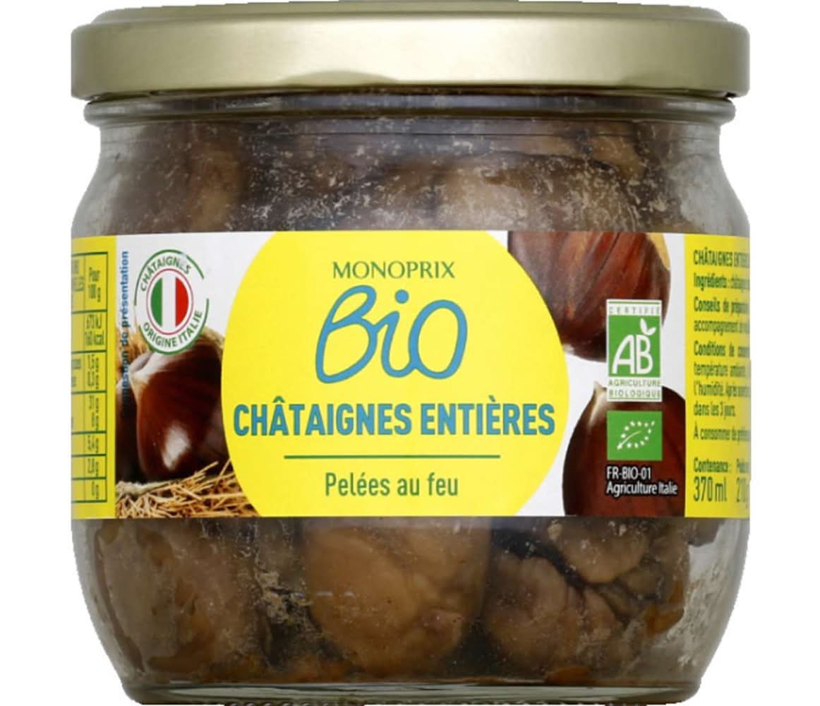 Monoprix Bio - Châtaignes entières pelées au feu (210g)