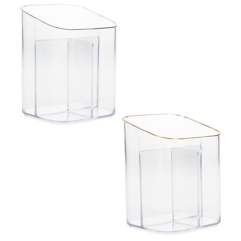 Divided-Compartment Crystal Pen Holder with Gold Rim, 1 ct.