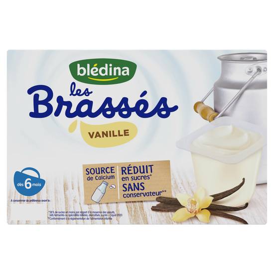 Blédina - Dessert lacté bébé dès 6 mois à la vanille pour bébé (6 pièces)
