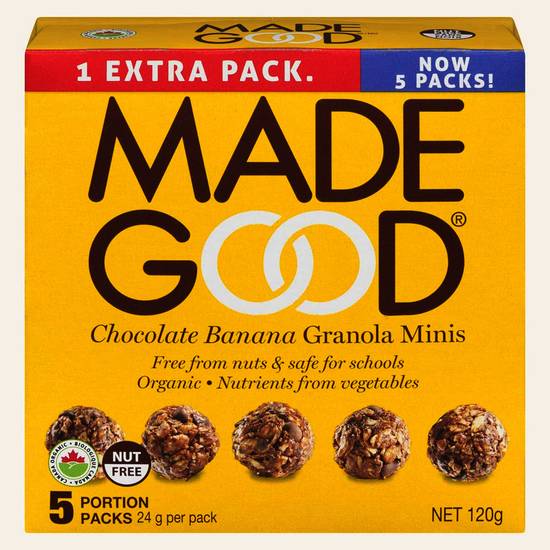 Made good bouchees granola - chocolat banane (383 g) - chocolate banana granola minis (5 units)