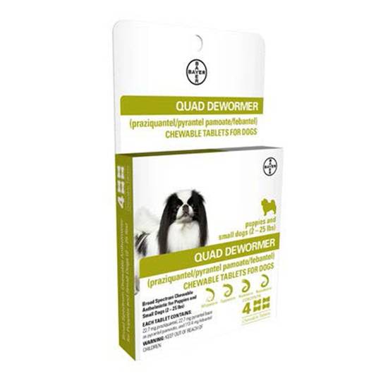 Bayer Quad Dewormer Tablets For Dogs (4 ct)