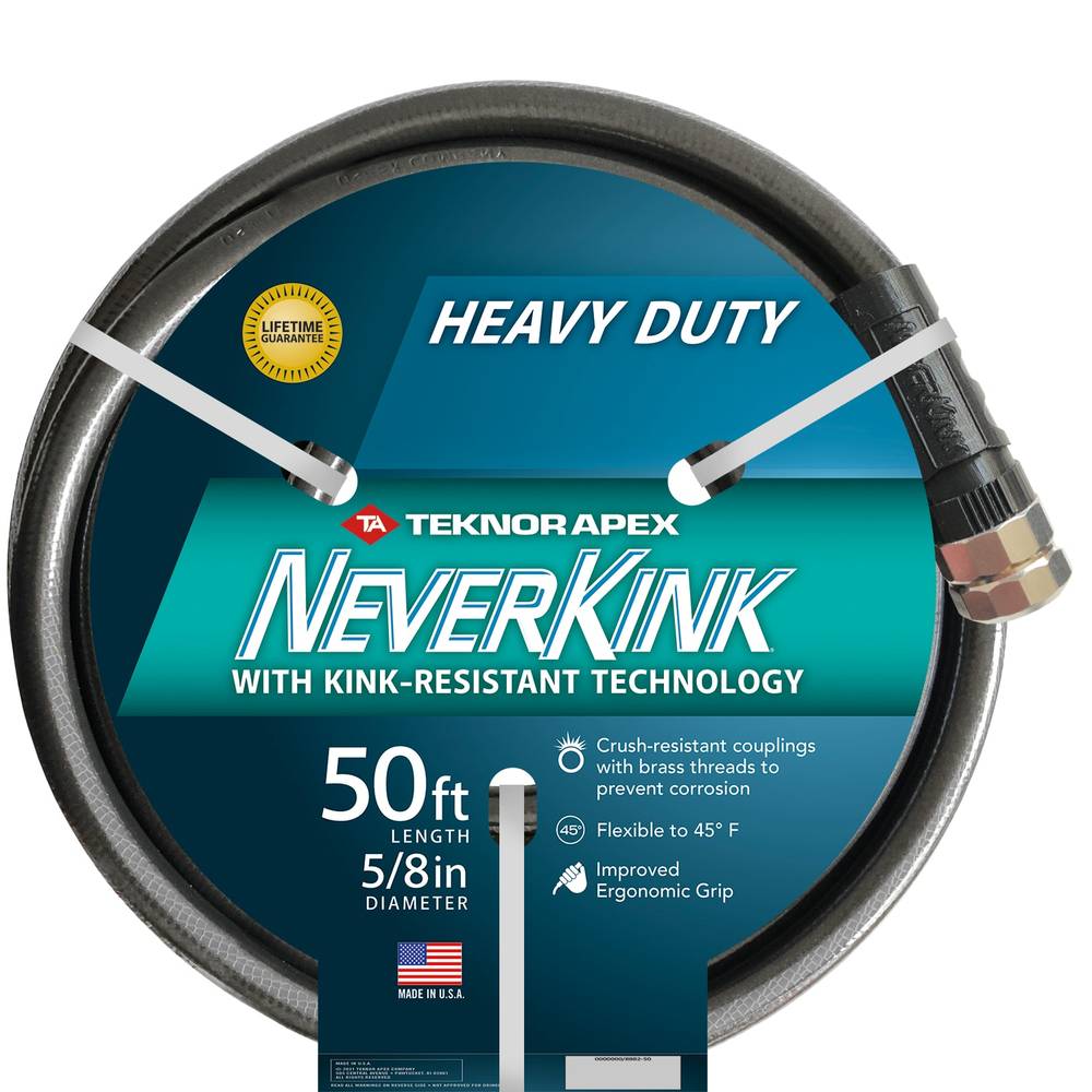 NeverKink Teknor Apex 5/8-in x 50-ft Heavy Kink Free Vinyl Gray Coiled Hose | 8882-50