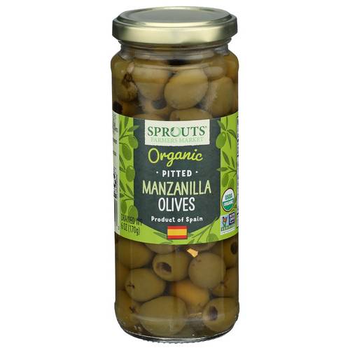 Sprouts Organic Manzanilla Pitted Green Olives