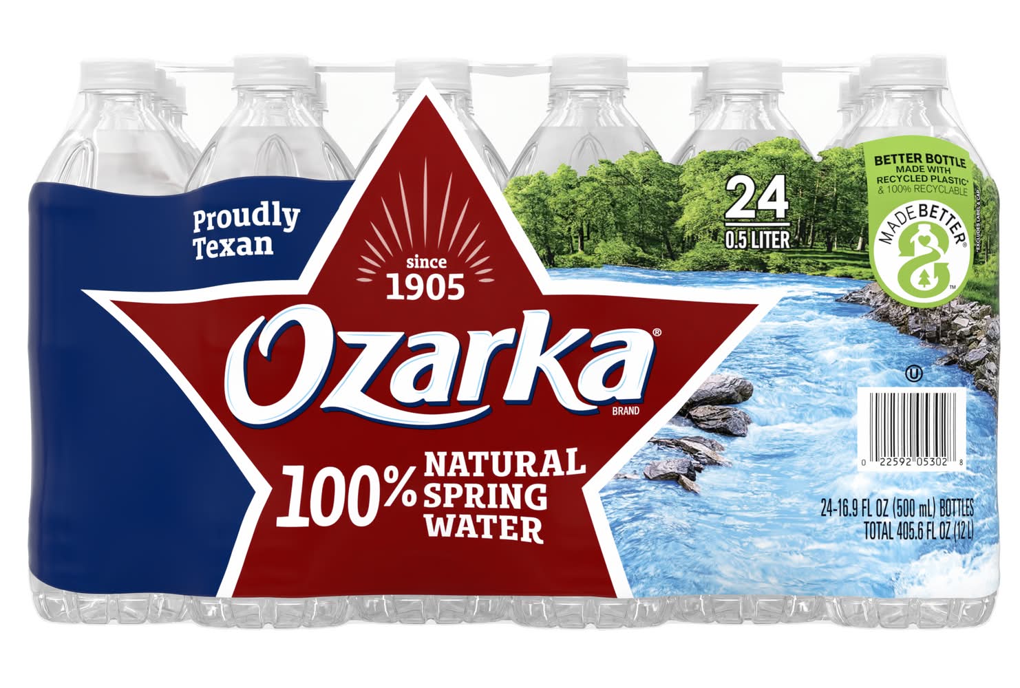 Ozarka 100% Natural Spring Water (24 x 16.9 fl oz)
