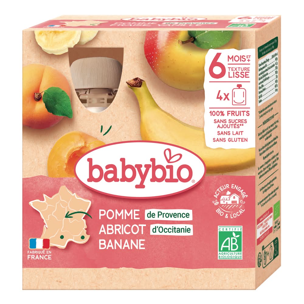 Babybio - Pomme & abricot de provence banane bio (360g)