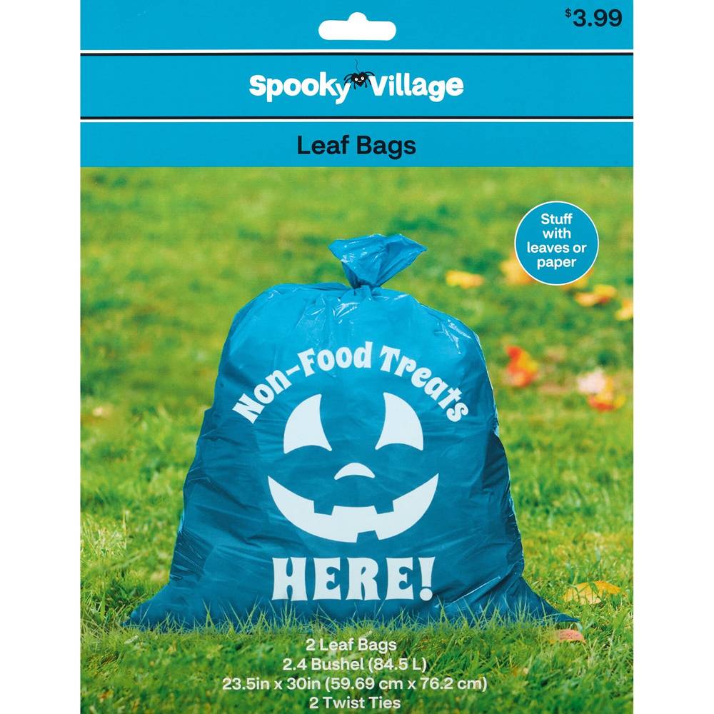 Spooky Village Leaf Bags, 2 ct