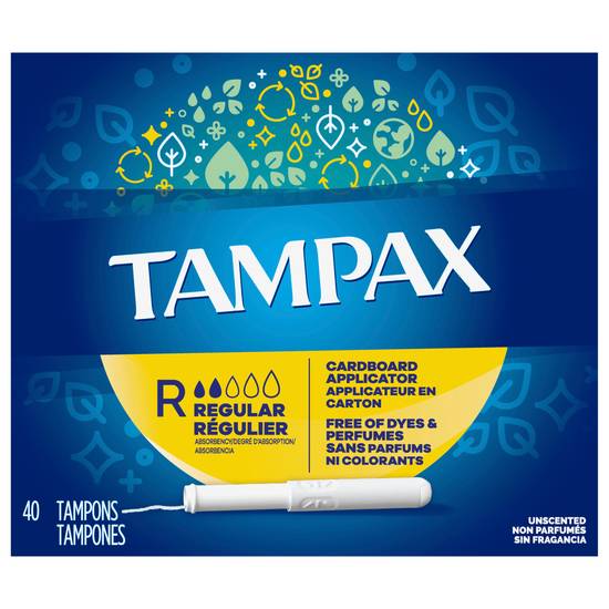 Tampax Regular Absorbency Unscented Tampons (40ct)