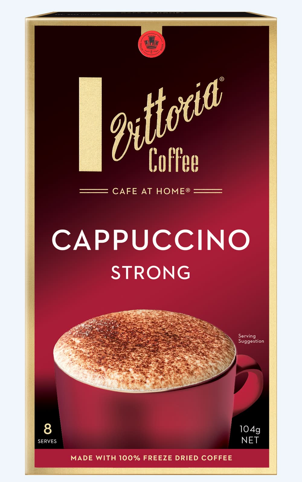 Vittoria Coffee Cafe At Home Strong Cappuccino Sachets (104g, 8 pack)