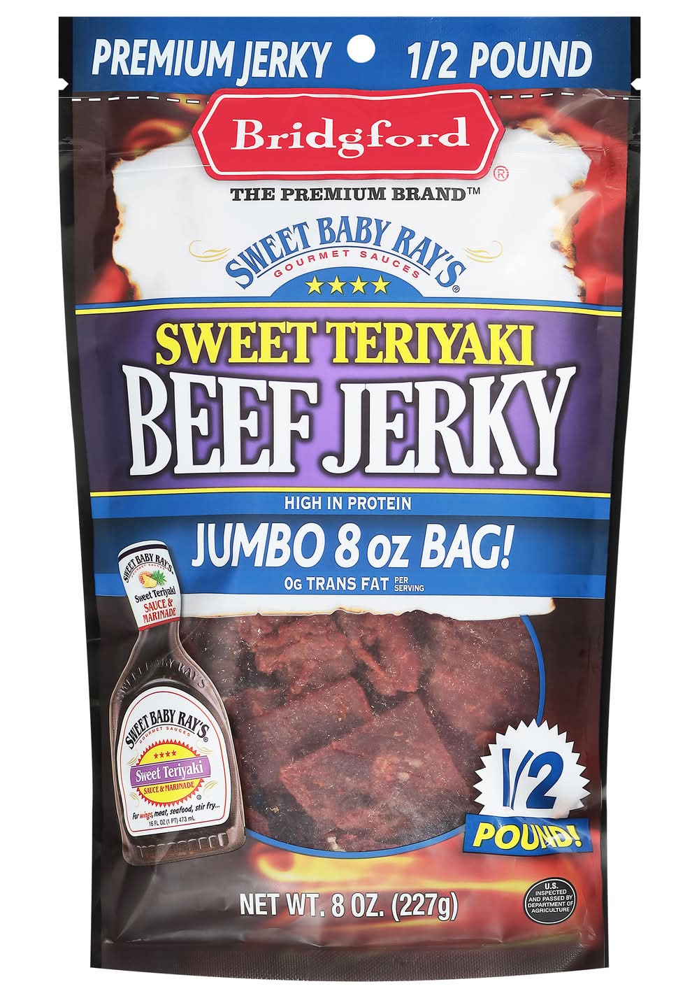 Bridgford Sweet Teriyaki Beef Jerky Jumbo Bag (8 oz)