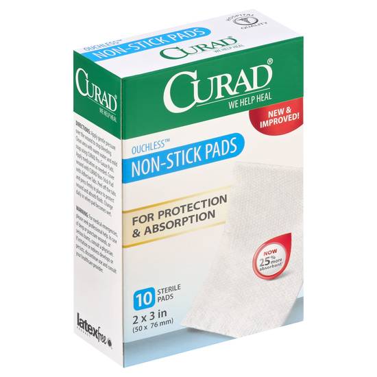 Curad Ouchless Protection & Absorption Non-Stick Sterile Pads (10 ct)