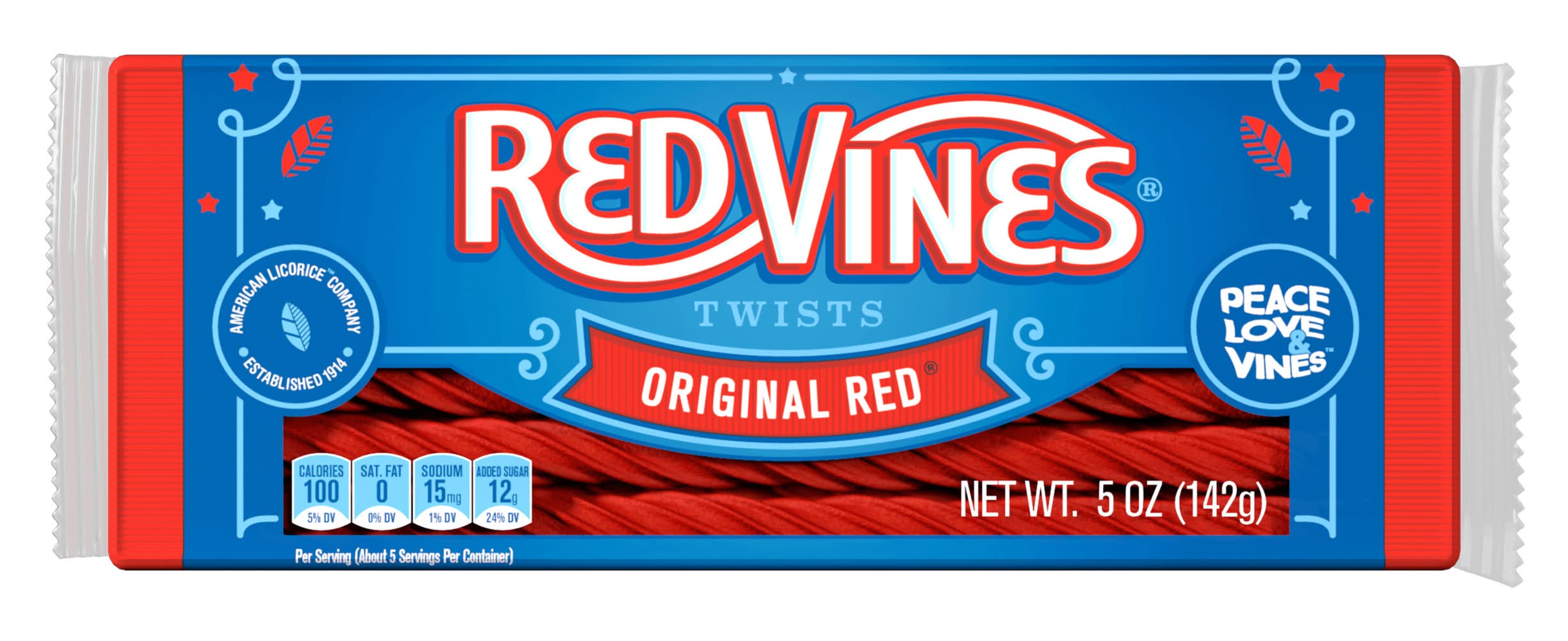 Red Vines Original Red Licorice Twists Candy (5 oz)