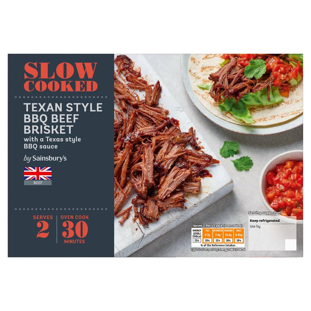 Sainsbury's Slow Cooked Texan Style BBQ British Beef Brisket 400g