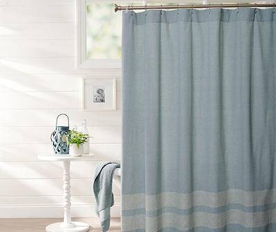 Broyhill Trim Shower Curtain (slate blue-ivory)