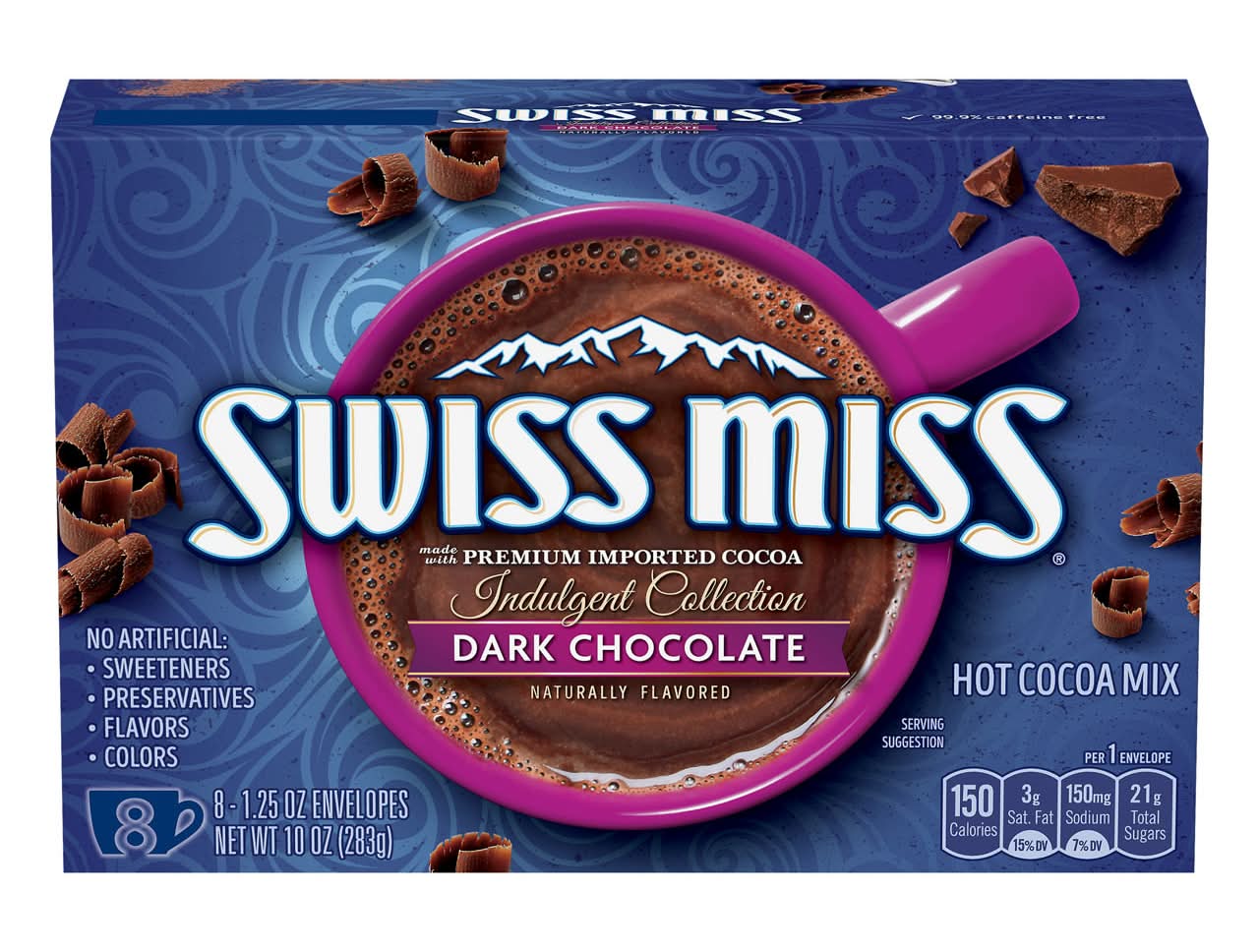 Swiss Miss Hot Cocoa Mix, Dark Chocolate, Indulgent Collection, 8 Pack