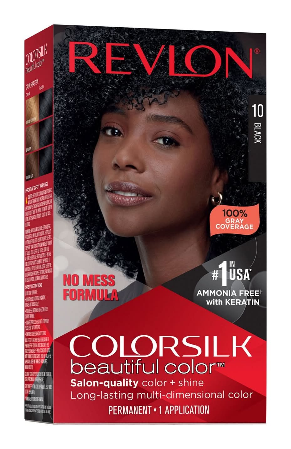 Revlon Colorsilk With Bond Repair Complex Permanent Hair Color, 010 Black