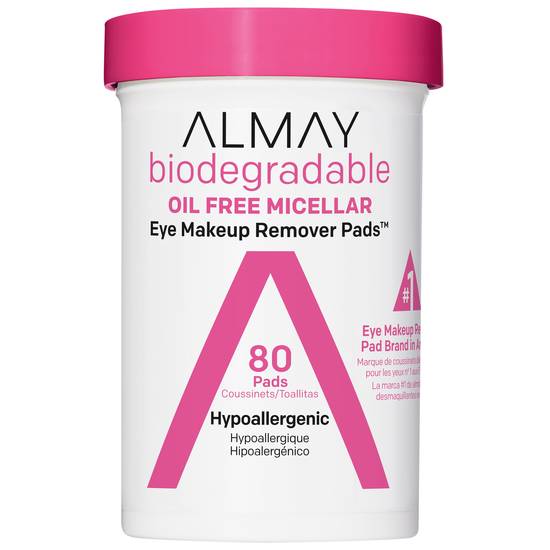 Almay Biodegradable Micellar Eye Makeup Remover Pads, 80CT