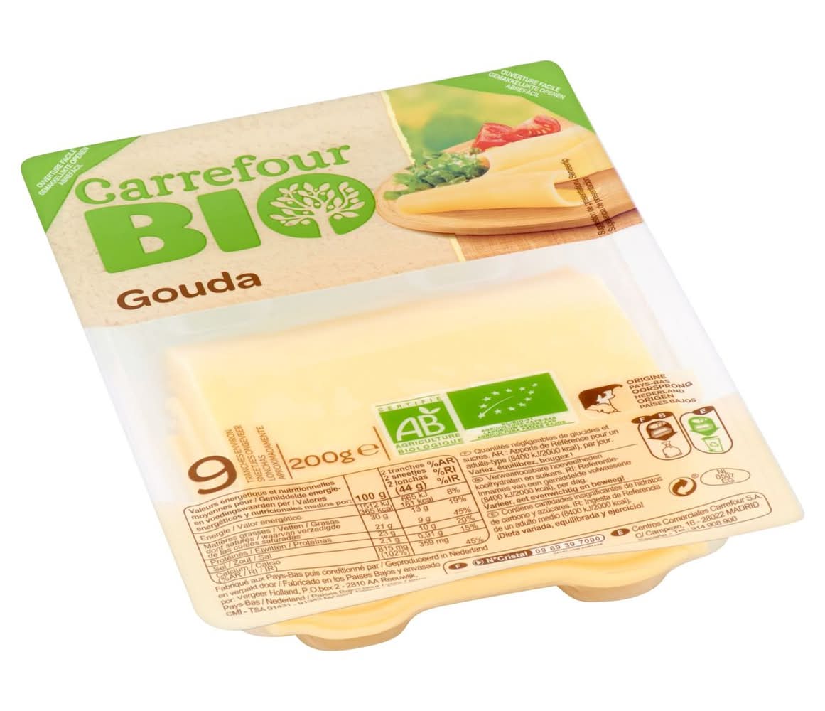 Carrefour Bio Gouda tranches 200 g