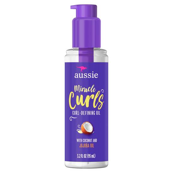 Aussie Miracle Curls Curl-Defining Oil Hair Treatment with Jojoba Oil - 3.2 fl oz
