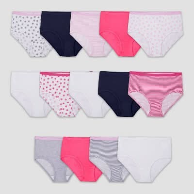 Fruit of the Loom Cotton Knit High Rise Underwear Classic Briefs, Women, 12, Assorted (14 ct)