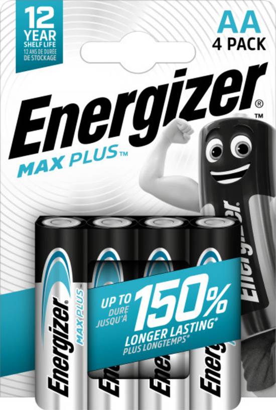 Energizer - Pile alcalines max plus aa/lr6 (4 pièces)