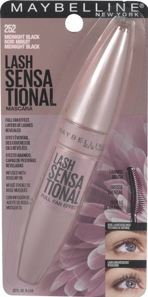 Maybelline New York Lash Sensational Washable Mascara, Midnight Black (10 g)