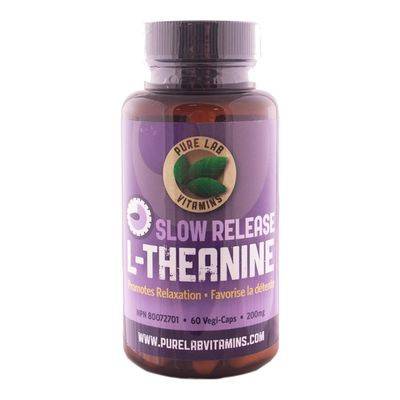 Pure Lab Vitamins L-Theanine For the Stress Relief (60x200mg - slow release vegetarian capsules)