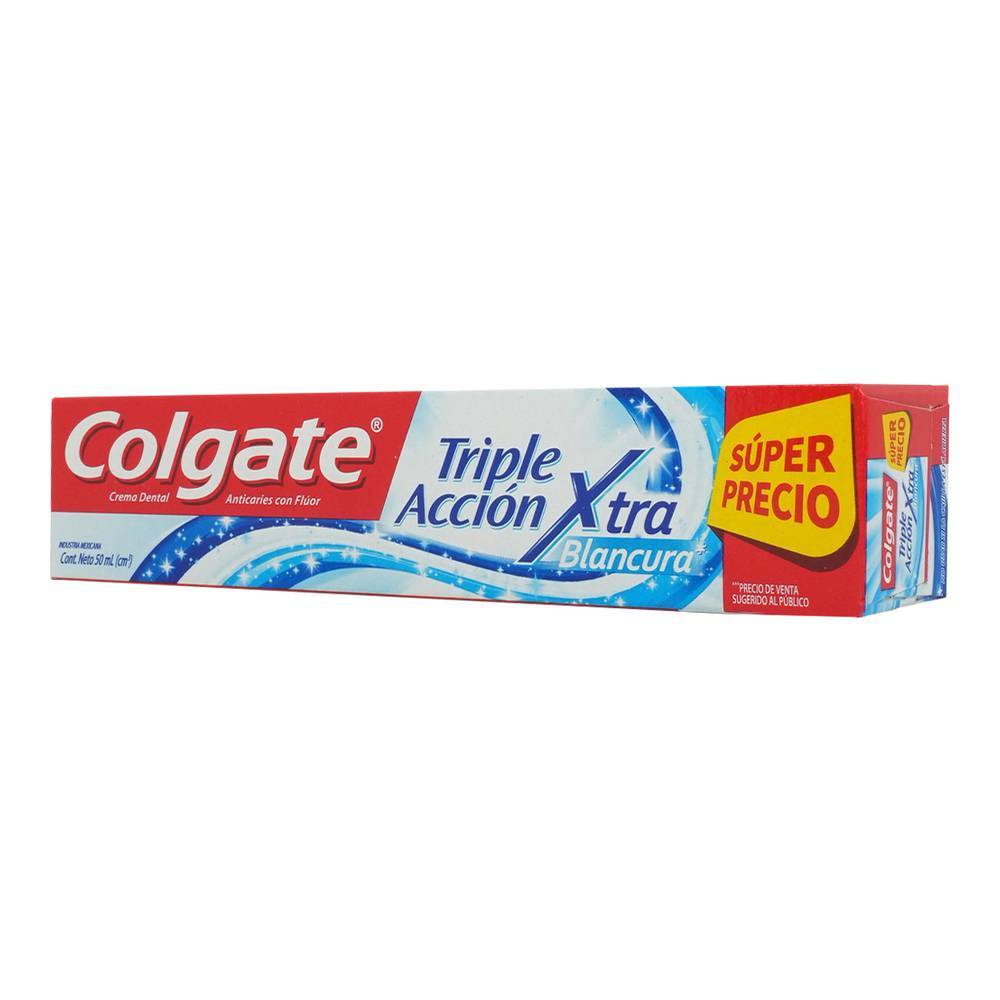 Colgate pasta dental triple acción extra blancura (tubo 50 ml)