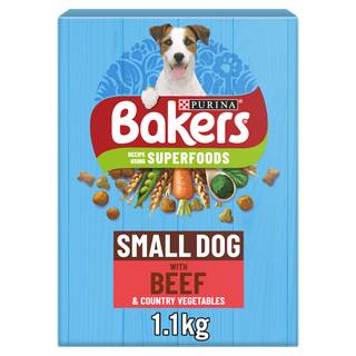 BAKERS Small Dog Beef with Vegetables Dry Dog Food 1.1kg