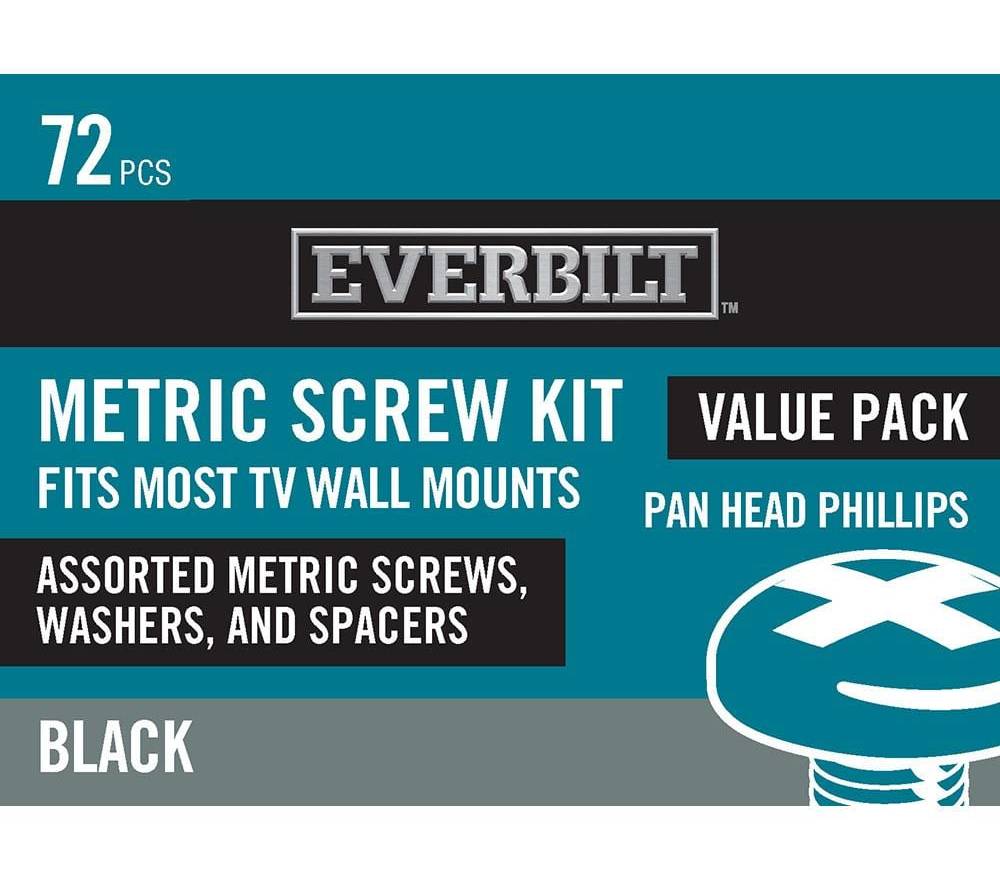 Everbilt Metric Screw Kit, Black (72 ct)