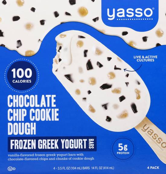 Yasso Chocolate Chip Cookie Dough Frozen Greek Yogurt Bars (4 ct)