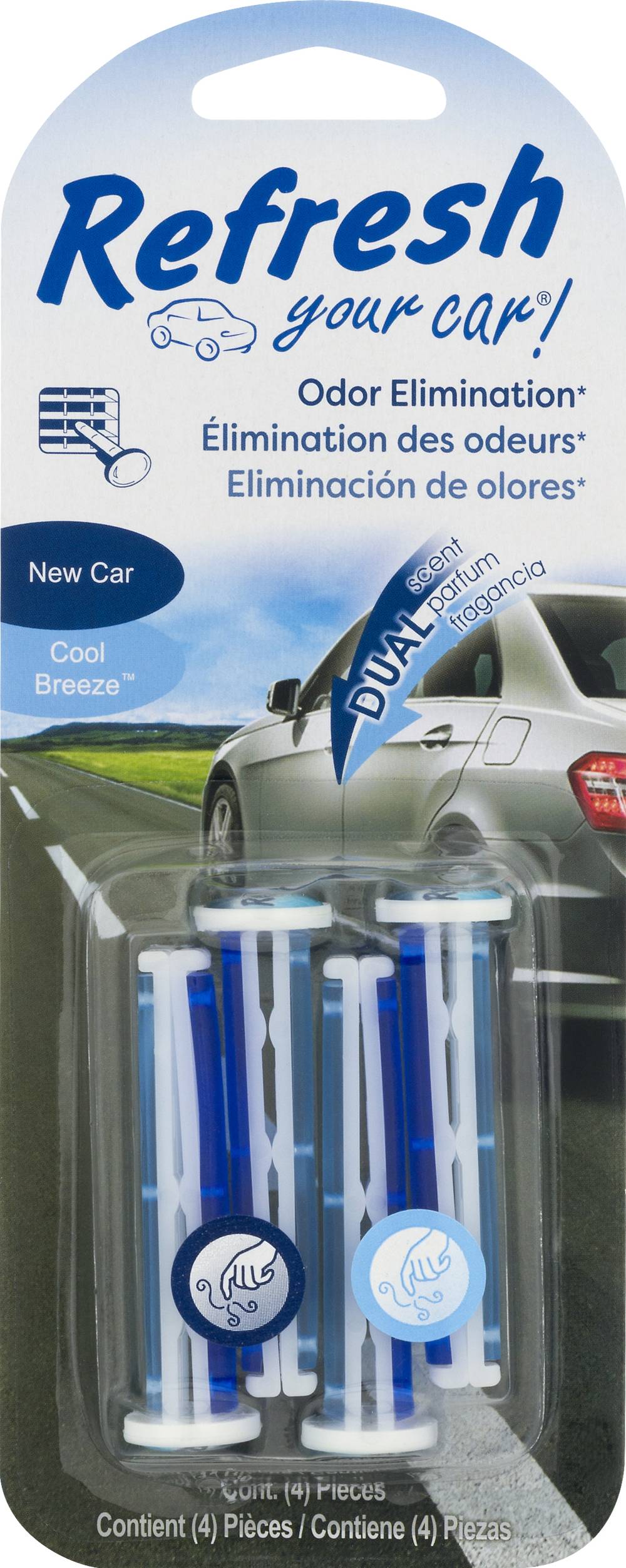 Refresh Your Car! New Car Cool Breeze Auto Vent Sticks (4 ct)