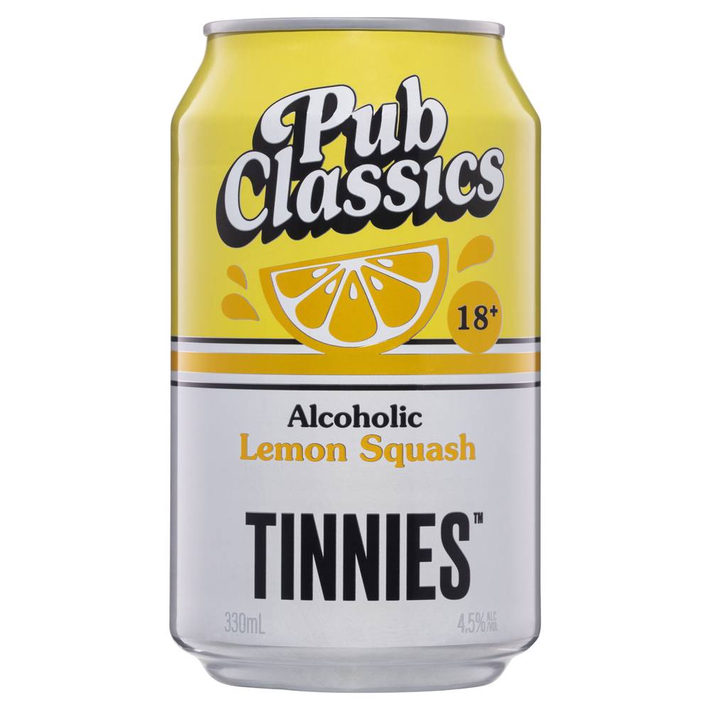 Tinnies Pub Classics Alcoholic Lemon Squash Can 330ml