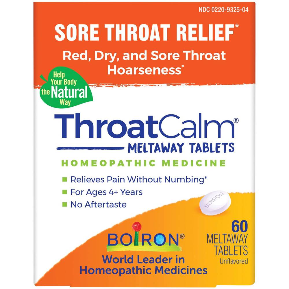 Boiron Throatcalm Sore Throat Relief Tablets