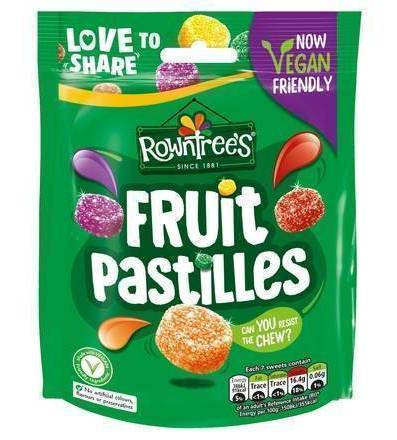 Rowntree's Fruit Pastilles Vegan Friendly Sweets Sharing Pouch 143g
